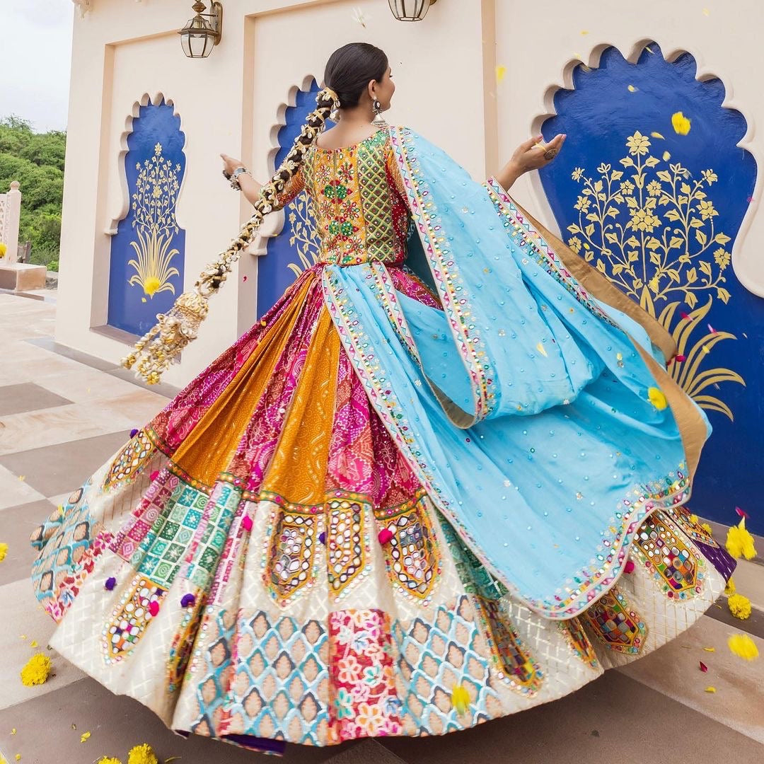 Muslin Digital Print with Kutch Tredition work Chaniya Choli - Premium from Ethenika.com - Just INR 3990! Shop now at Ethenika.com