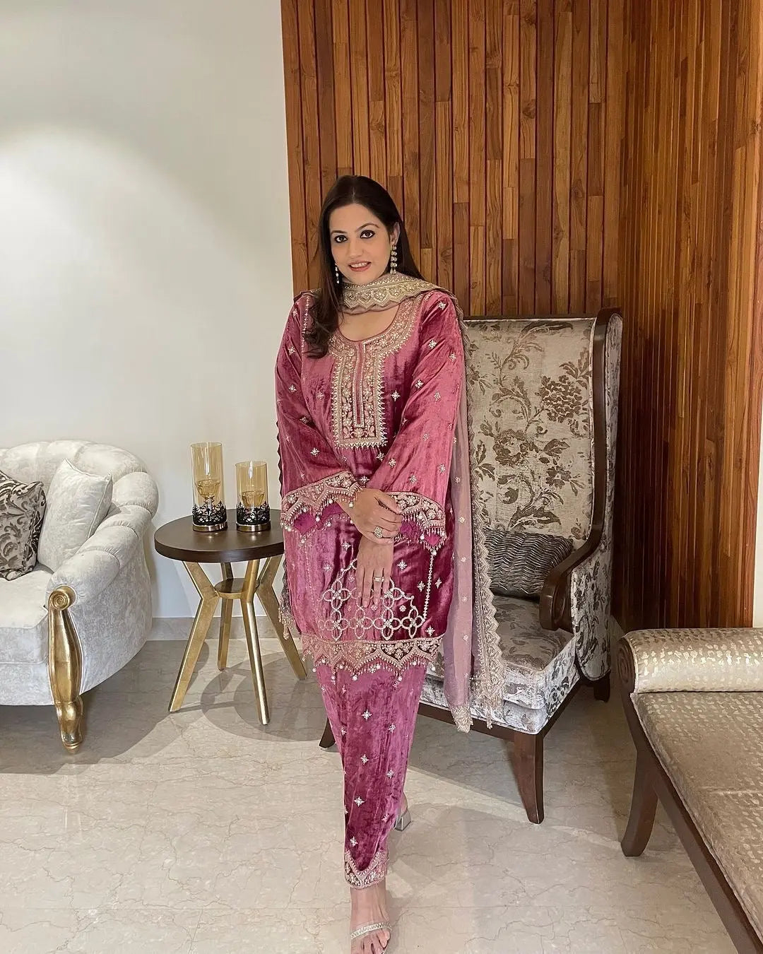 Sequence Moti work Party wear Velvet Suit (Stitched) - Premium from Ethenika.com - Just INR 3990! Shop now at Ethenika.com