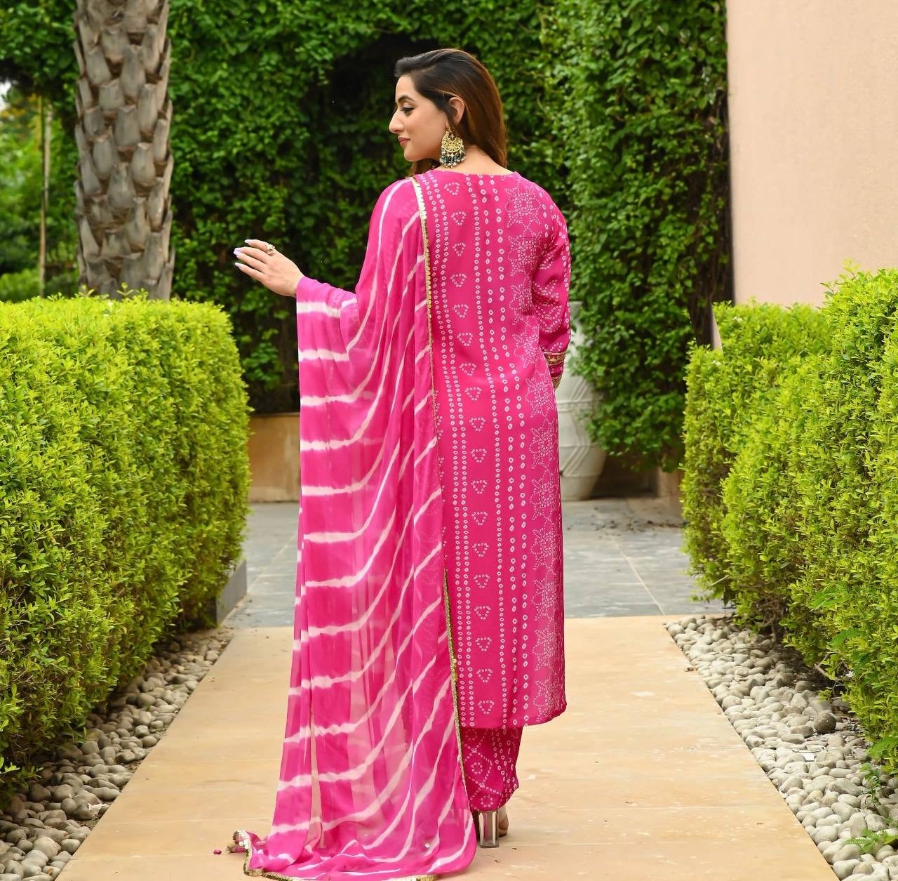 Faux Georgette Digital Bandhani Print Kurti Pant Set (Stitched) - Premium from Ethenika.com - Just INR 2190! Shop now at Ethenika.com