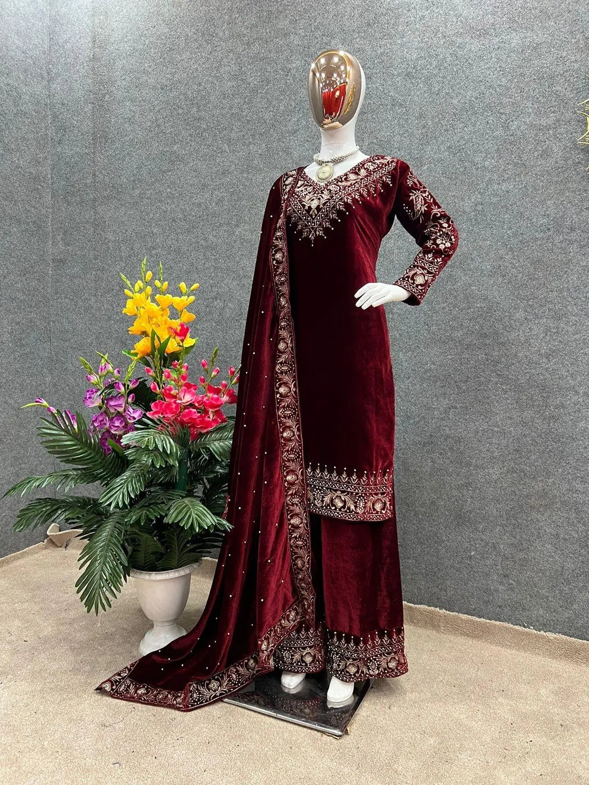 Ethenika Winter Special Designer Ready to Wear Velvet Suit - Premium from Ethenika.com - Just INR 3290! Shop now at Ethenika.com