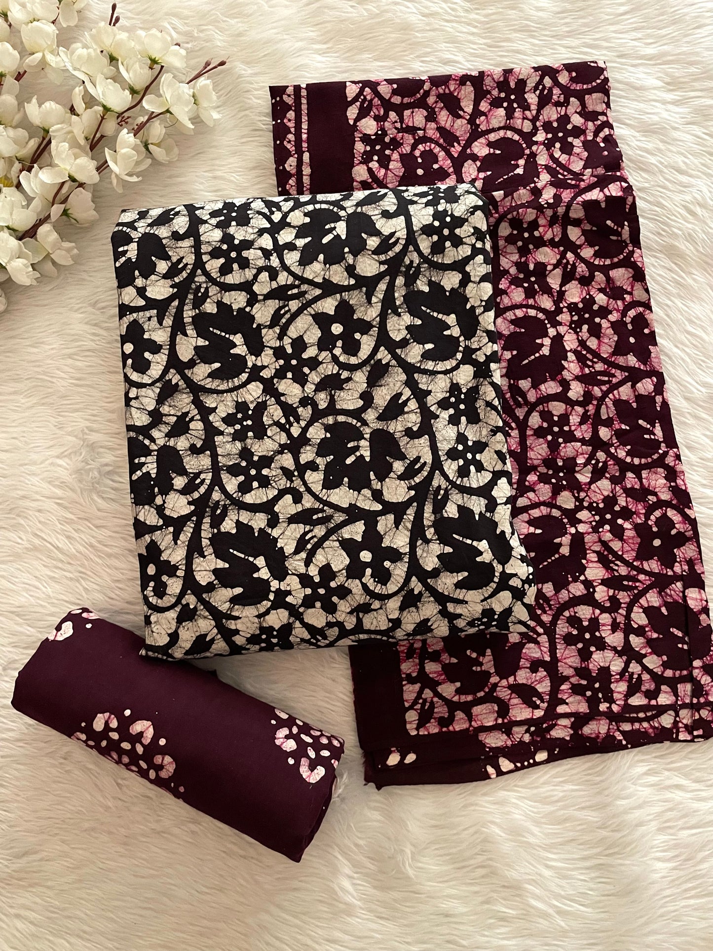 Soft Cotton Authentic Hand Blocked Batik Dress Material (Unstitched) - Premium from Ethenika.com - Just INR 1690! Shop now at Ethenika.com