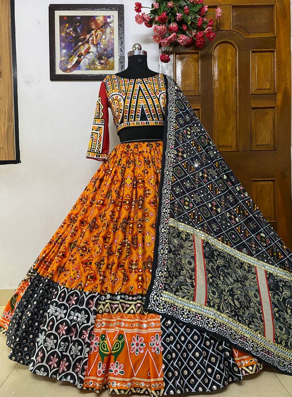Butter Silk Kutchi Work Gujrati Chaniya Choli Set - Premium from Ethenika.com - Just INR 2790! Shop now at Ethenika.com