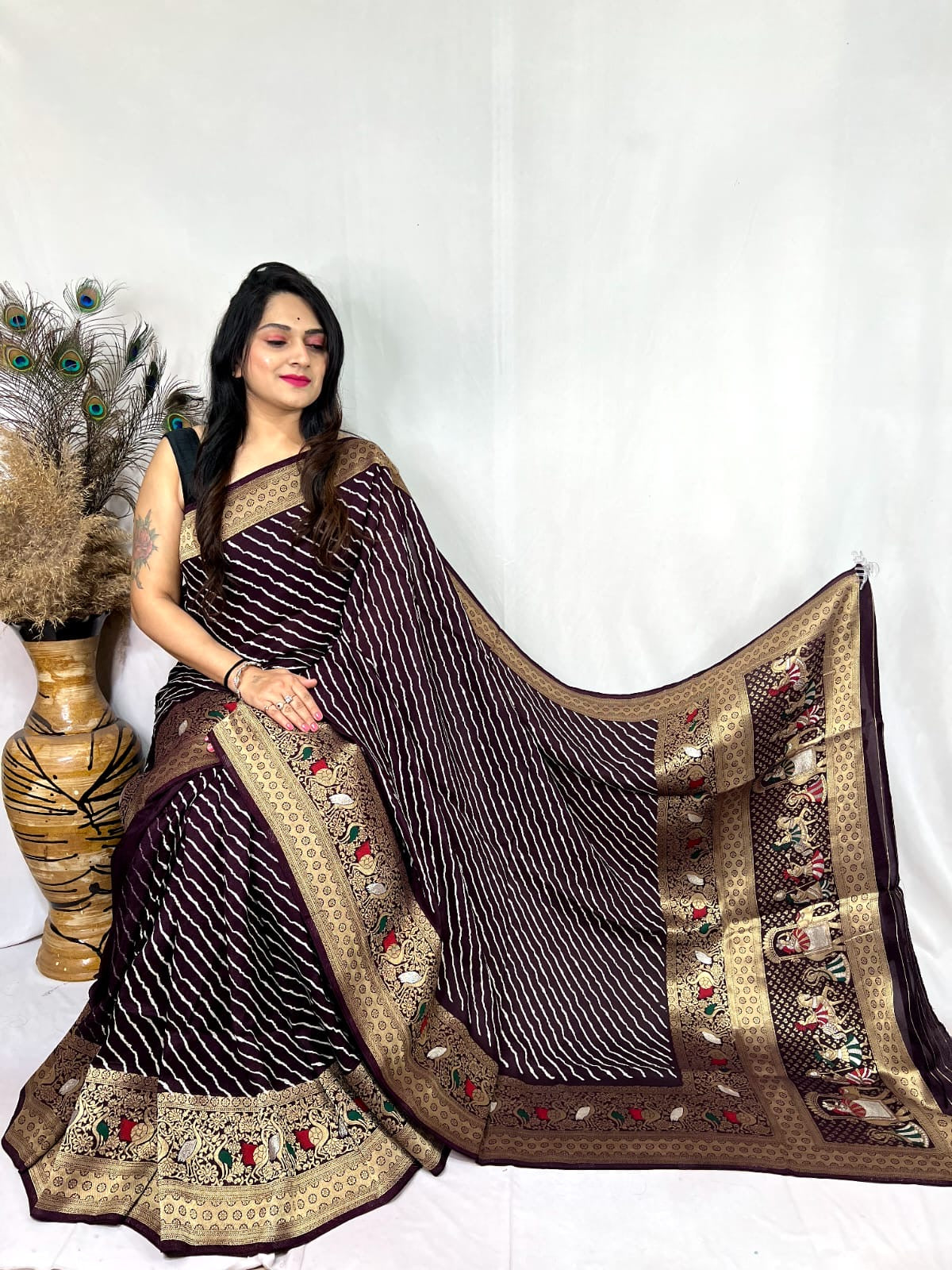 Dola Silk Leheriya Print Saree - Premium from Ethenika.com - Just INR 5990! Shop now at Ethenika.com