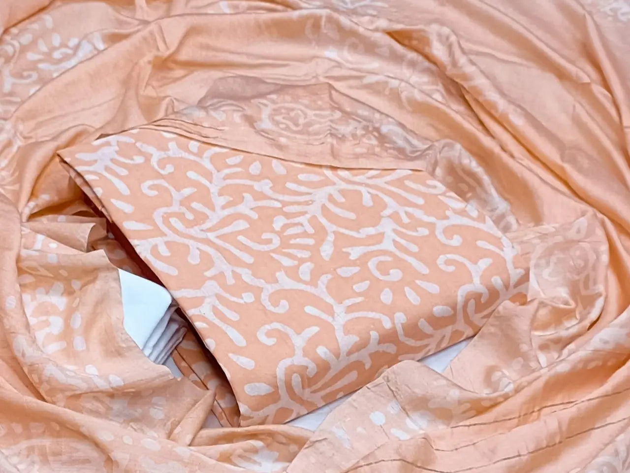 Cotton Hand Blocked Wax Batik Dress Material (Unstitched) - Premium from Ethenika.com - Just INR 1290! Shop now at Ethenika.com