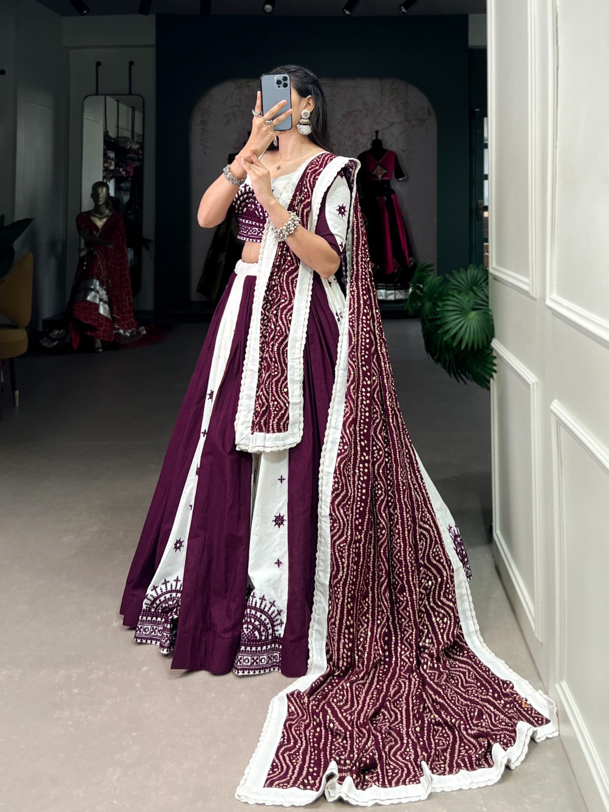 Pure Cotton Mirror Gamthi work Navratri special Chaniya Choli - Premium from Ethenika.com - Just INR 4990! Shop now at Ethenika.com