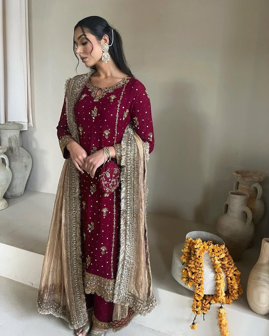 Faux Georgette Sequence Moti Work Eid Special Dress for women (Stitched) - Premium from Ethenika.com - Just INR 3990! Shop now at Ethenika.com
