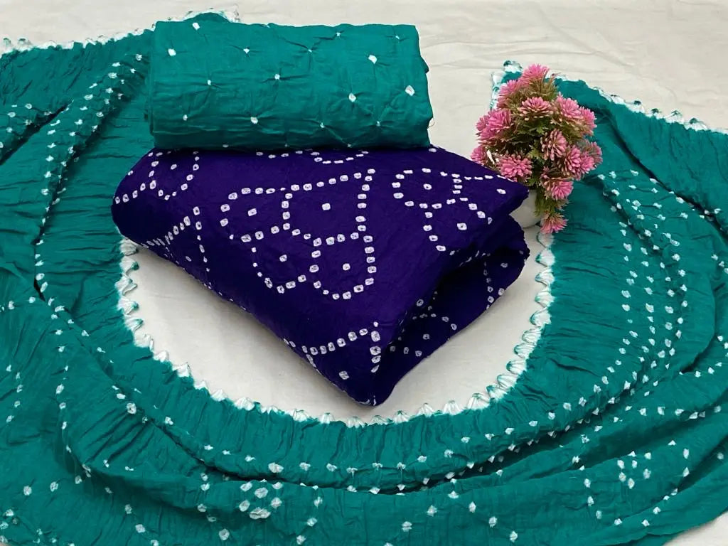 Soft Cotton Hand Crafted Kutch Bandhani Dress Material (Unstitched) - Premium from Ethenika.com - Just INR 1590! Shop now at Ethenika.com