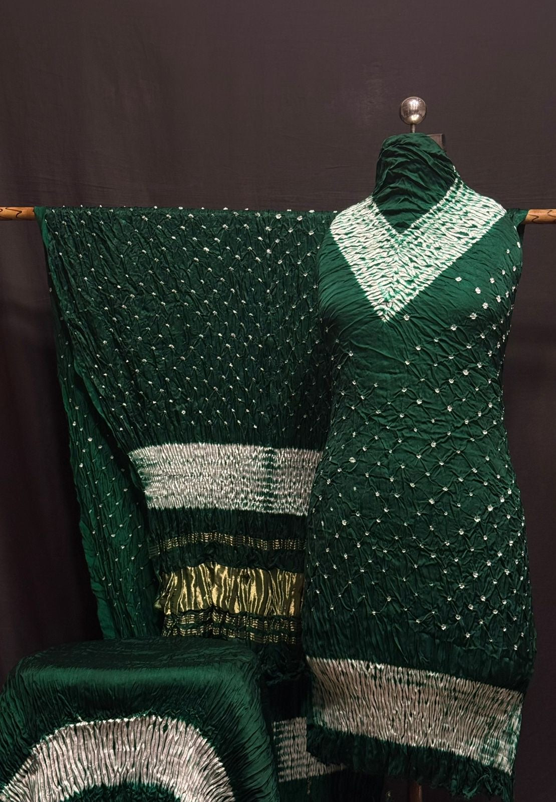 Modal Silk Shibori Bandhani Dress Material (Unstitched) - Premium from Ethenika.com - Just INR 6990! Shop now at Ethenika.com