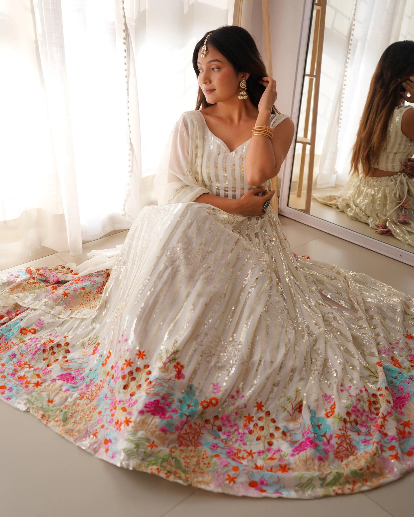 Faux Georgette Sequence Embroidery work Lehenga Choli - Premium from Ethenika.com - Just INR 4990! Shop now at Ethenika.com