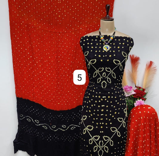 Ghazi Silk Barik Bandhej work Silk Bandhani Dress Material - Premium  from Ethenika.com  - Just INR 4990! Shop now at Ethenika.com 