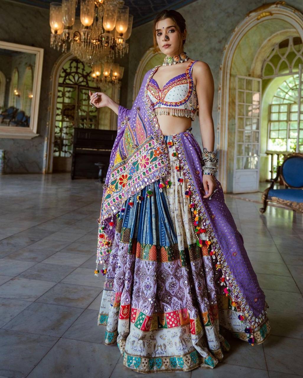 Butter Silk Navratri Special Lavender color Chaniya Choli - Premium from Ethenika.com - Just INR 2790! Shop now at Ethenika.com