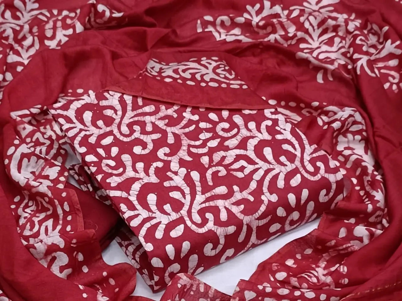 Cotton Hand Blocked Wax Batik Dress Material (Unstitched) - Premium from Ethenika.com - Just INR 1290! Shop now at Ethenika.com
