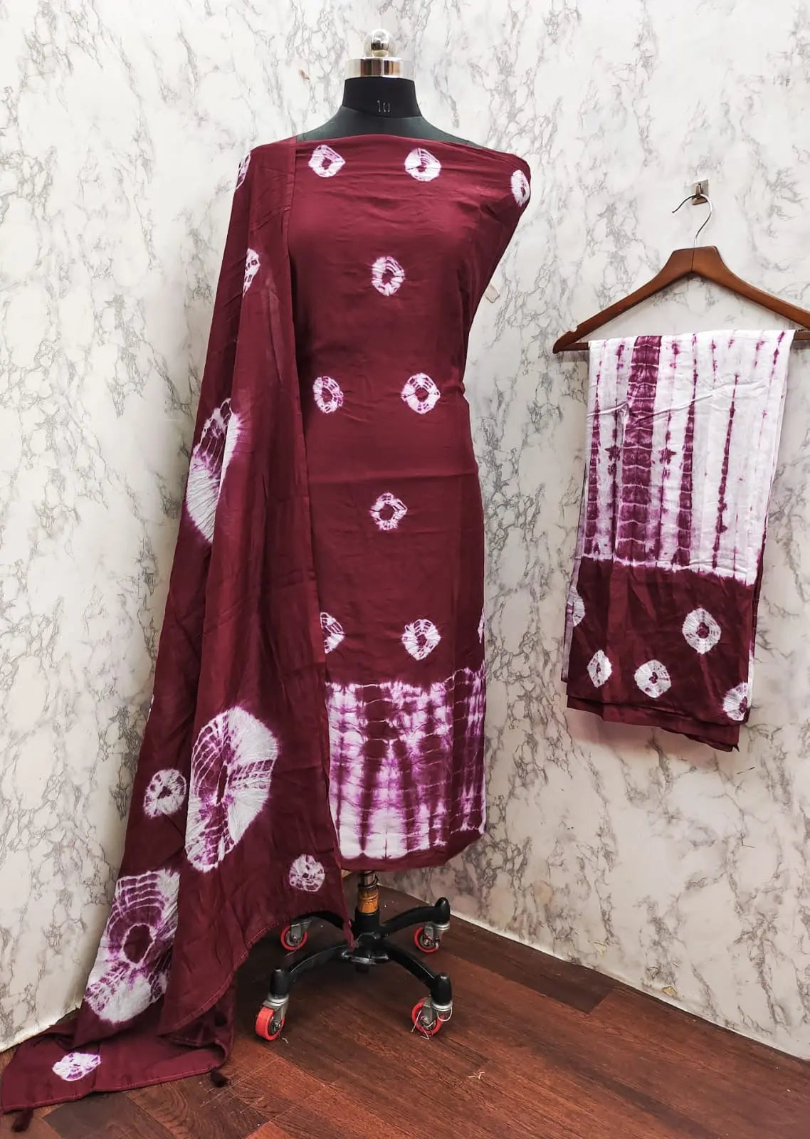 Cotton Shibori Bandhani Work Bandhani Dress Material (Unstitched) - Premium  from Ethenika.com - Just INR 1390! Shop now at Ethenika.com