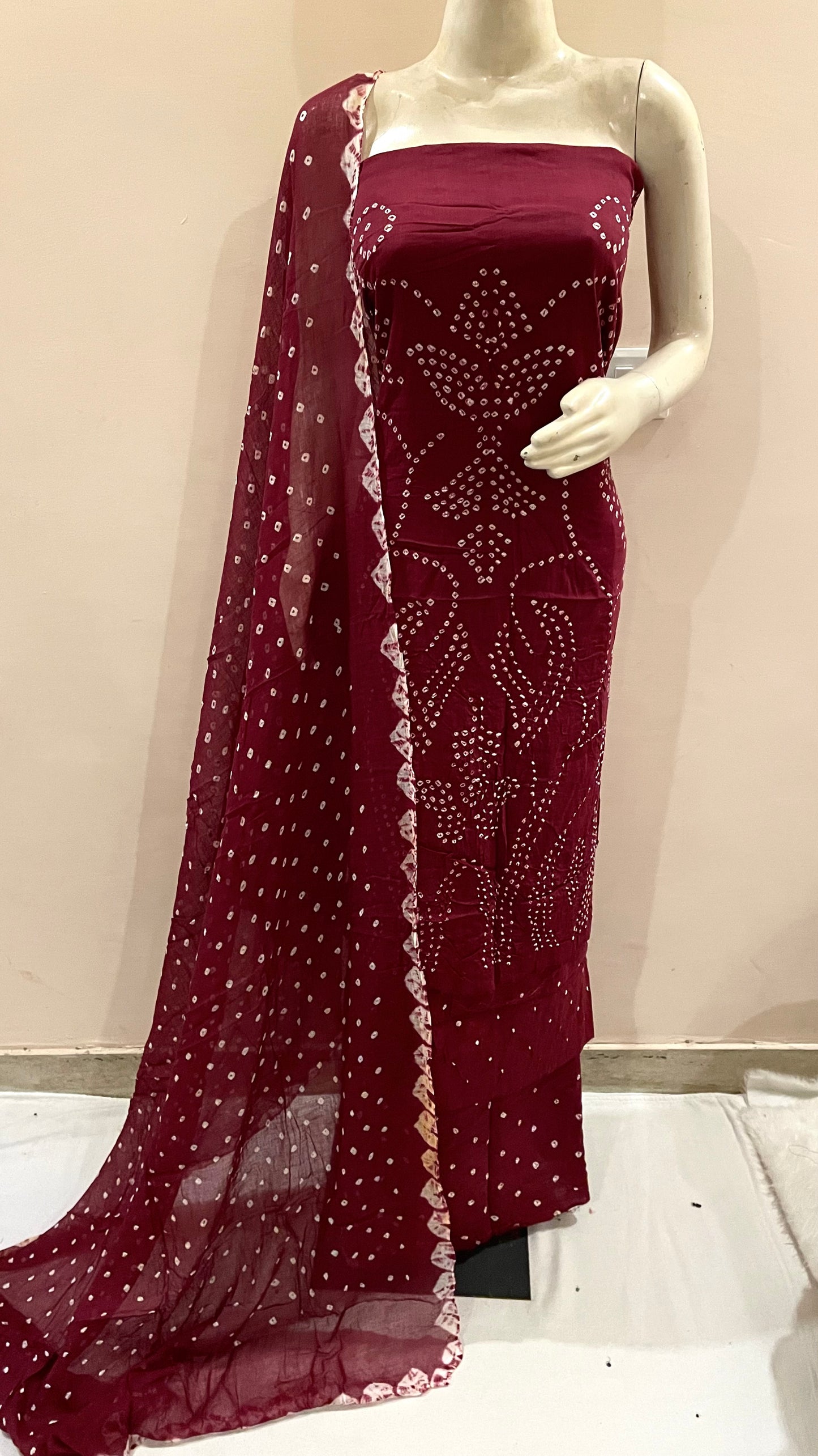 Cotton Satin Original Kutch Bandhani Dress Material - Premium from Ethenika.com - Just INR 1690! Shop now at Ethenika.com