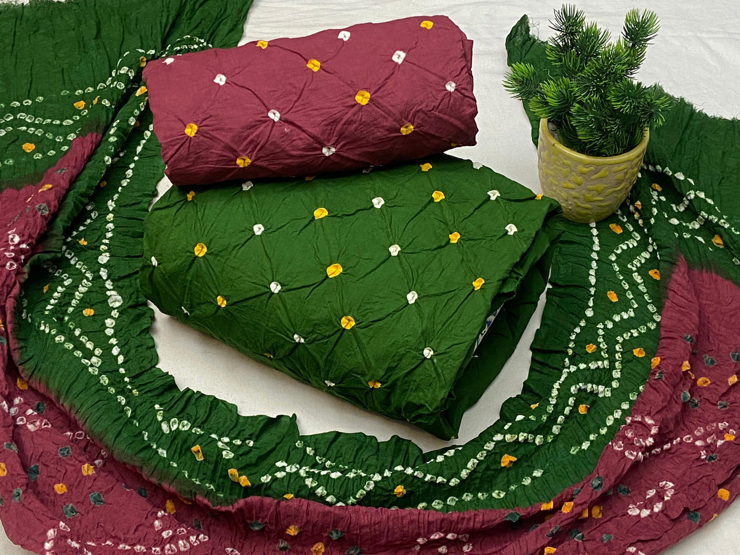 Cotton Bandhani Dress Material - Premium from Ethenika.com - Just INR 1590! Shop now at Ethenika.com