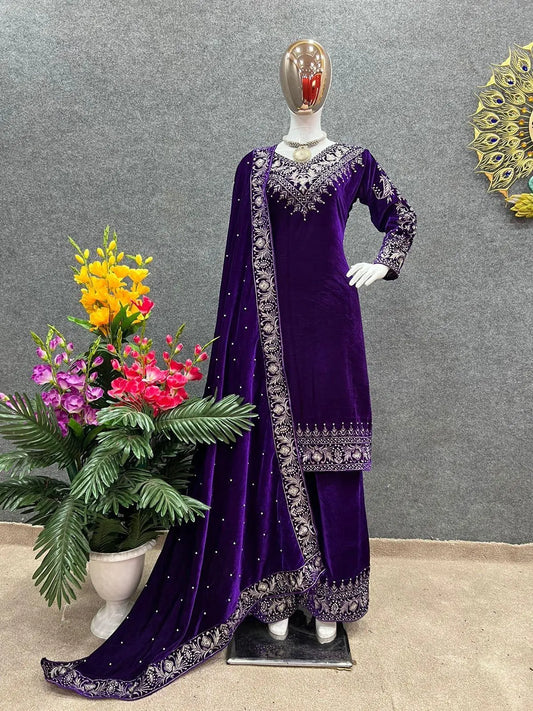 Ethenika Winter Special Designer Ready to Wear Velvet Suit - Premium  from Ethenika.com  - Just INR 3290! Shop now at Ethenika.com