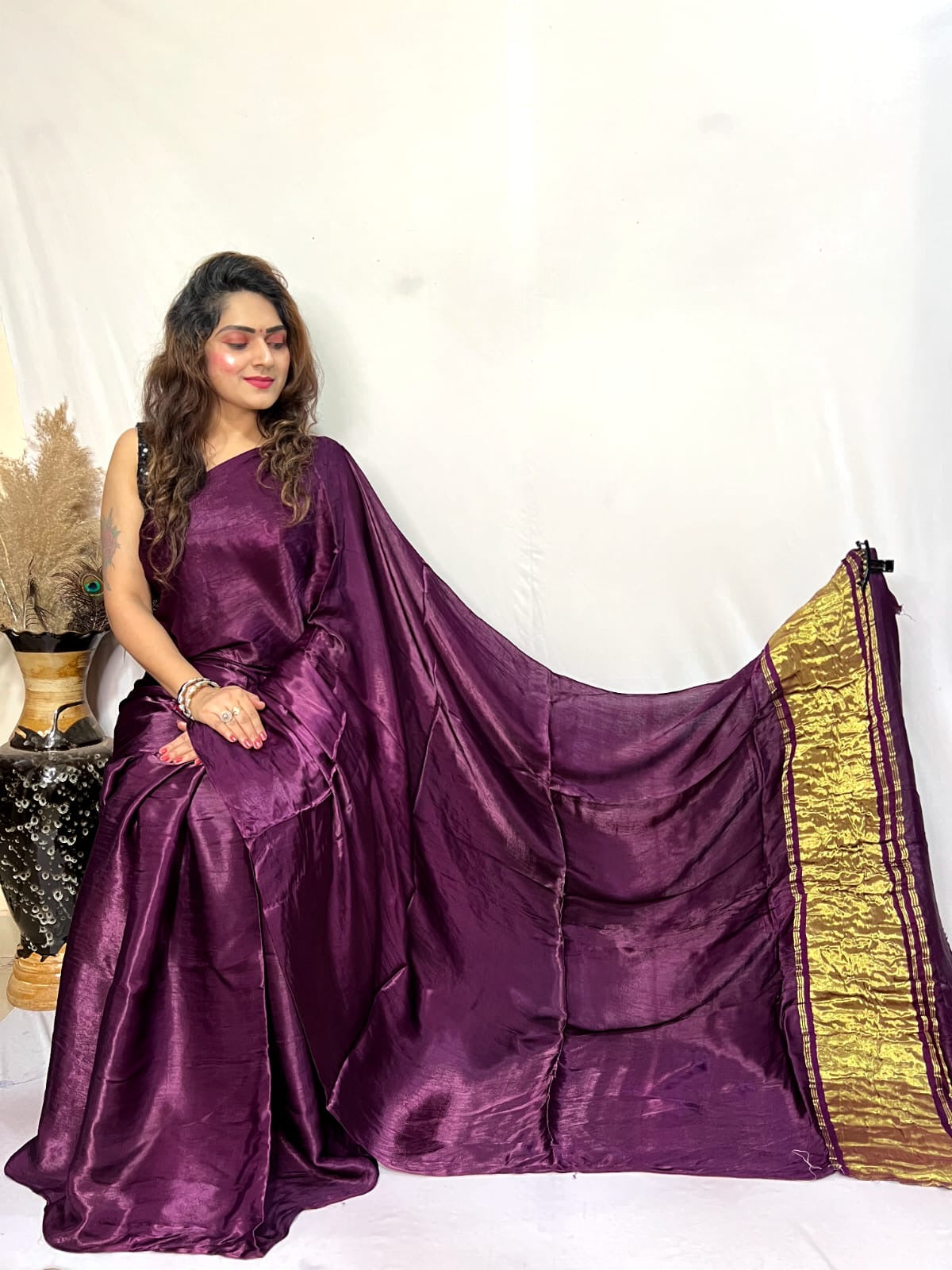 Modal Silk Lagdi Zari Pallu Saree - Premium from Ethenika.com - Just INR 4990! Shop now at Ethenika.com