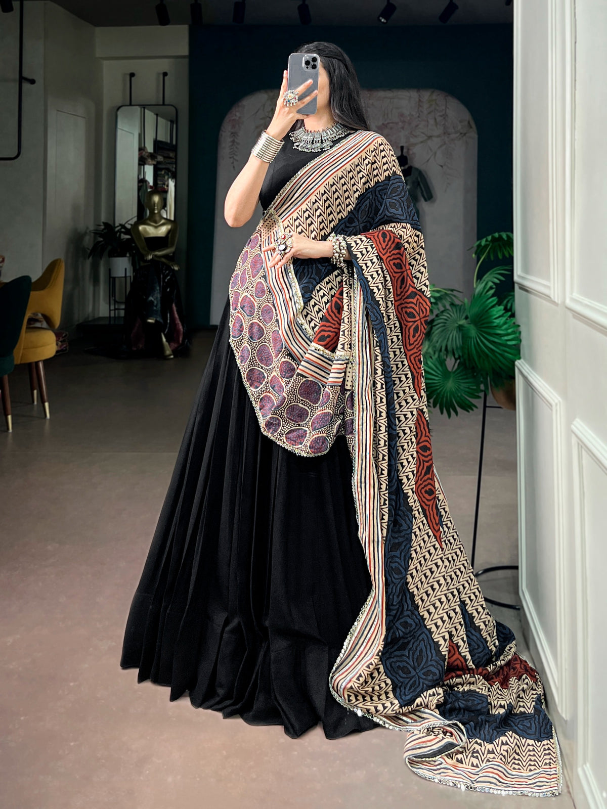 Rayon Mirror Lace Work Chaniya Choli | Navratri Garba Wear