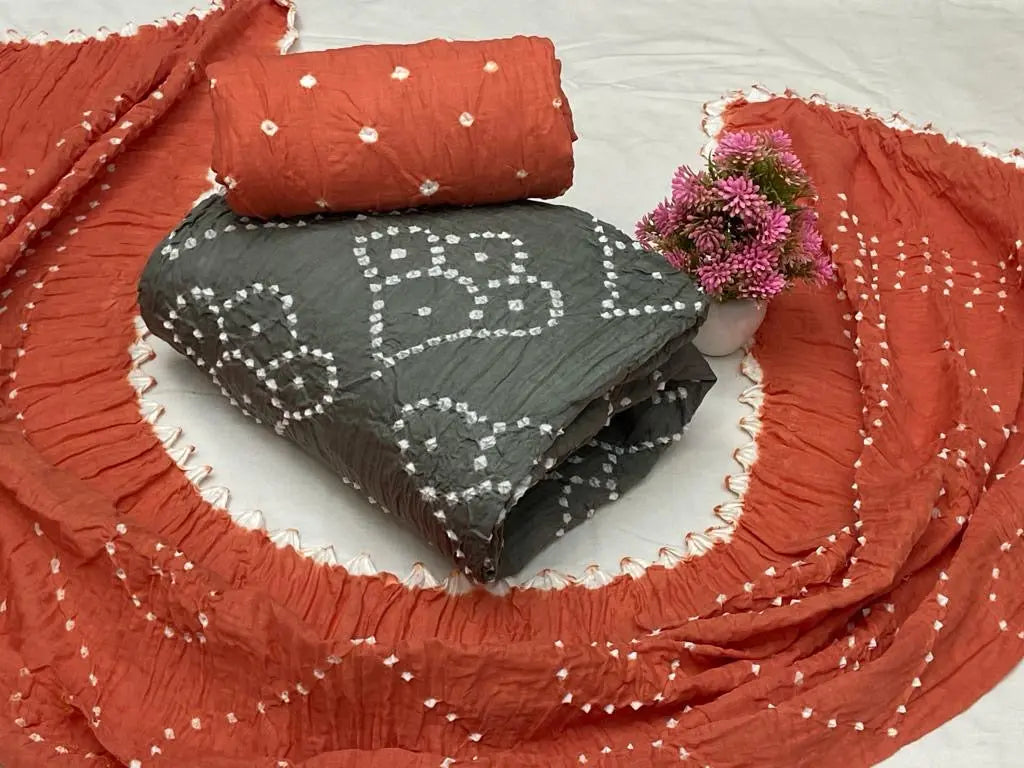 Soft Cotton Hand Crafted Kutch Bandhani Dress Material (Unstitched) - Premium from Ethenika.com - Just INR 1590! Shop now at Ethenika.com