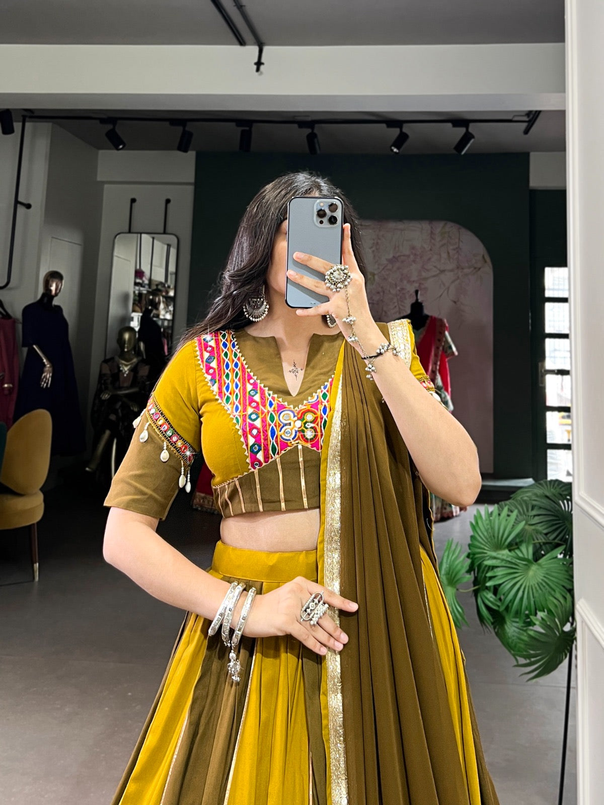 Pure Rayon Sequence Lace Gota Patti work Navratri Garba Special Chaniya Choli (Ready to Wear) - Premium from Ethenika.com - Just INR 4990! Shop now at Ethenika.com