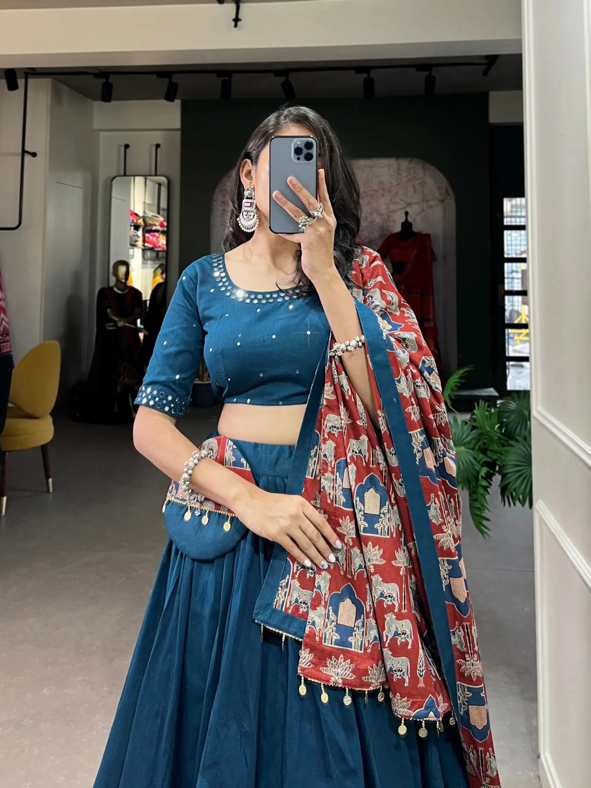 Pure Cotton Gamthi Kodi Work Navratri Special Chaniya Choli - Premium from Ethenika.com - Just INR 4590! Shop now at Ethenika.com
