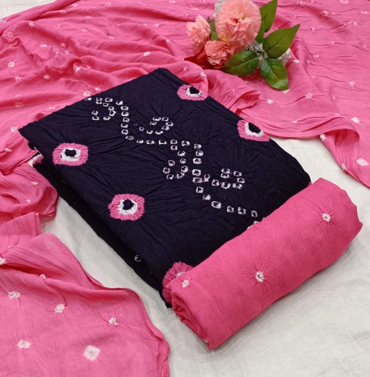 Dual Contrast Multi Gulti Bandhani Material (Unstitched) - Premium  from Ethenika.com - Just INR 1390! Shop now at Ethenika.com