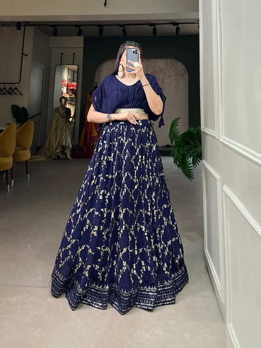 Faux Georgette Sequence Embroidery work Lehenga Choli - Premium  from Ethenika.com - Just INR 3490! Shop now at Ethenika.com