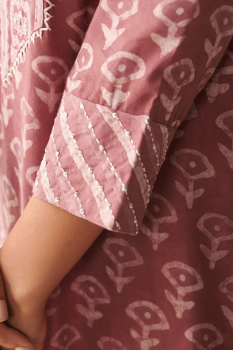 Moti Work Block Print work Kurti Pant Dupatta Set for Summer - Premium from Ethenika.com - Just INR 2190! Shop now at Ethenika.com