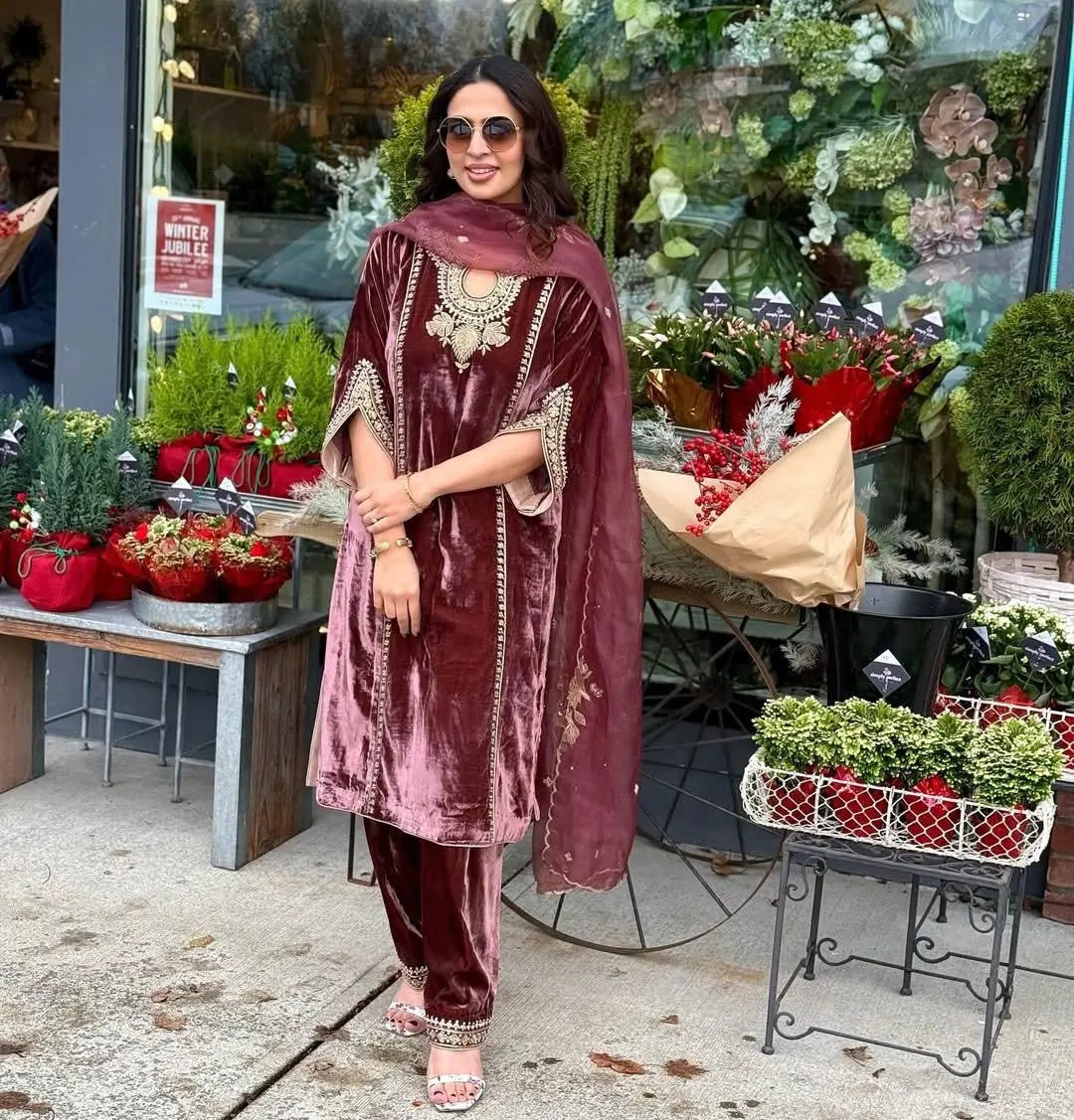 Premium Ethenika Winter Wear Velvet Suit - Premium  from Ethenika.com  - Just INR 2990! Shop now at Ethenika.com