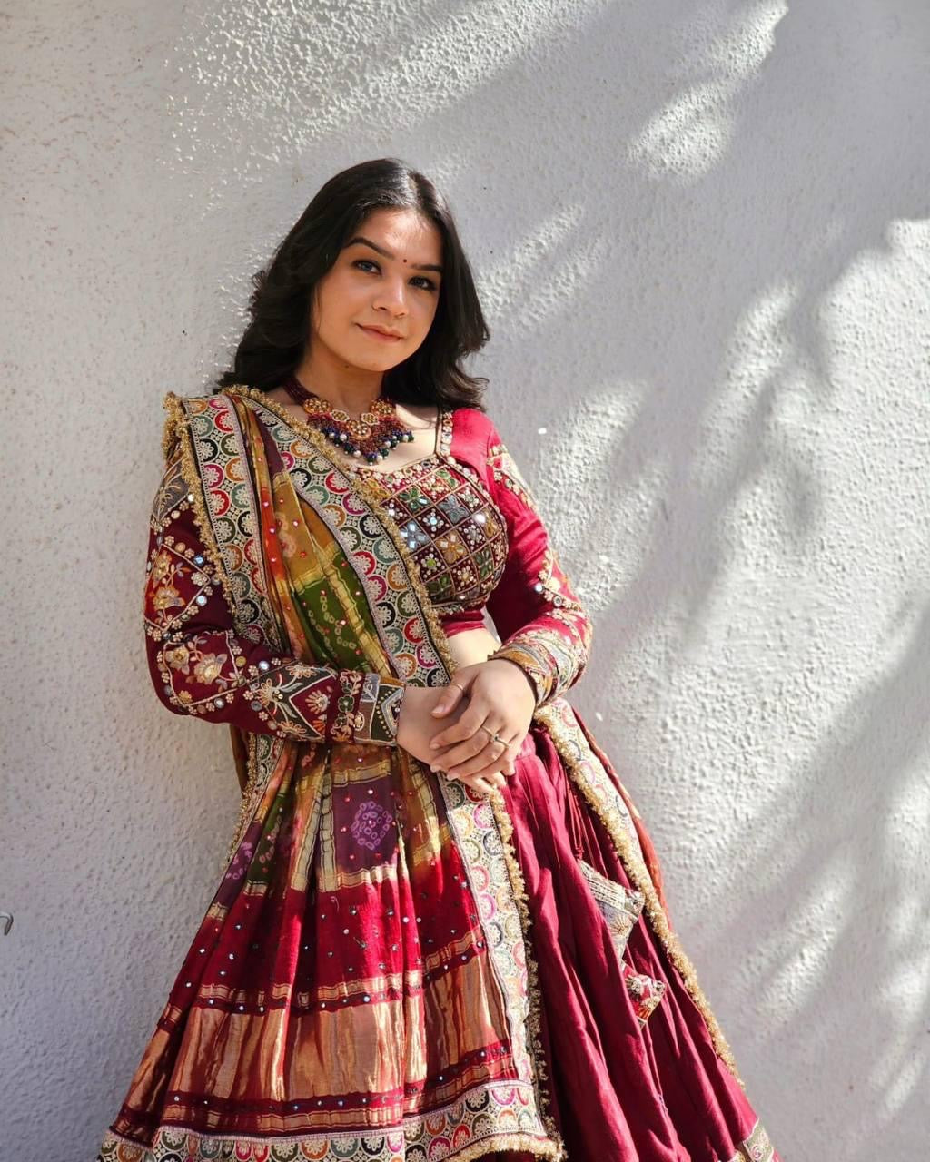 Designer Digital Print Mirror work Navratri Chaniya Choli - Premium from Ethenika.com - Just INR 3590! Shop now at Ethenika.com