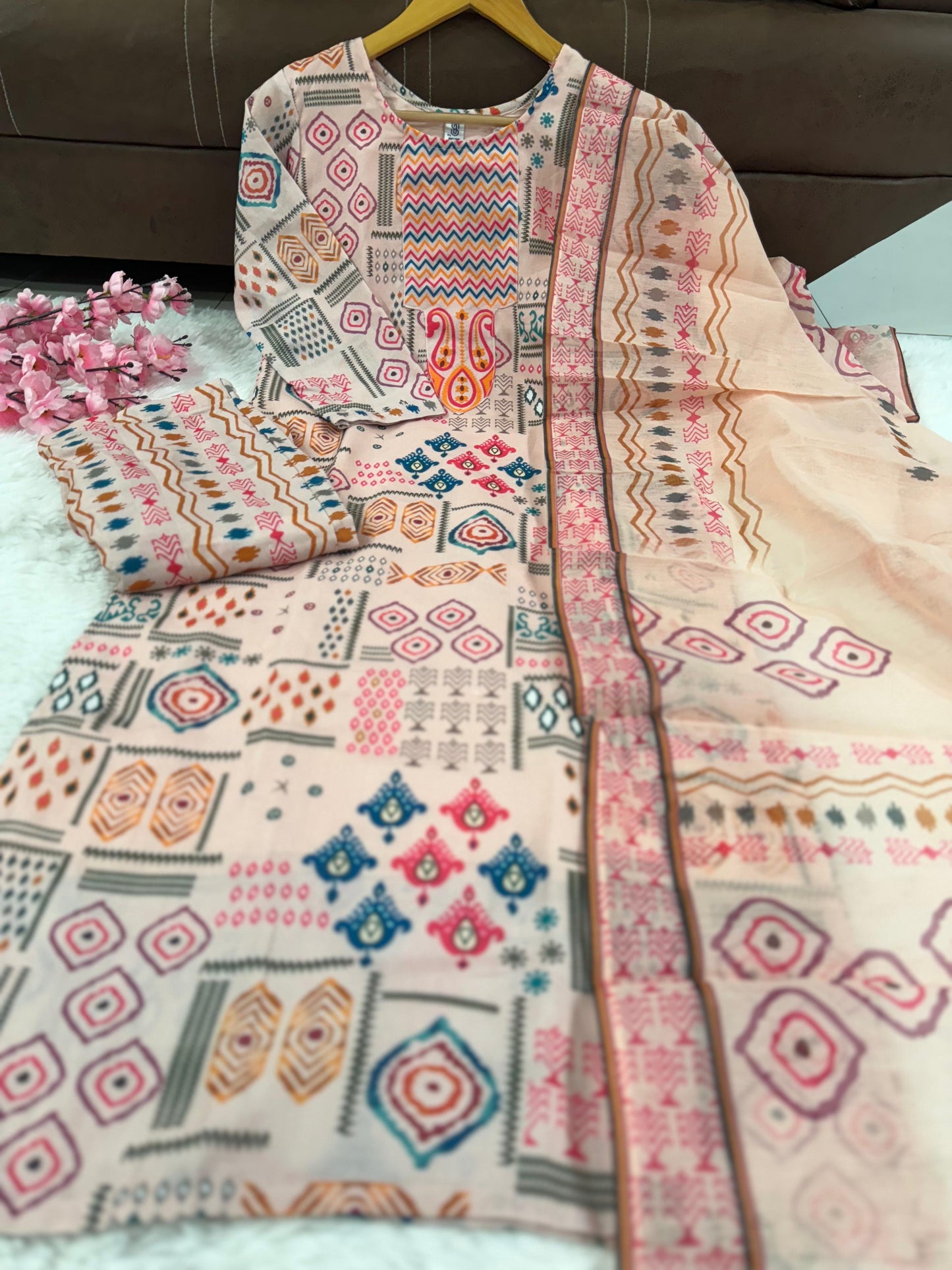 Cotton Summer Special Digital Printed Kurti Pant Dupatta Set - Premium from Ethenika.com - Just INR 1890! Shop now at Ethenika.com