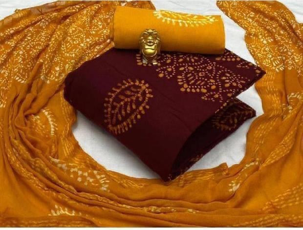 Cotton Authentic Hand Blocked Wax Batik Dress Material (Unstitched) - Premium from Ethenika.com - Just INR 1490! Shop now at Ethenika.com