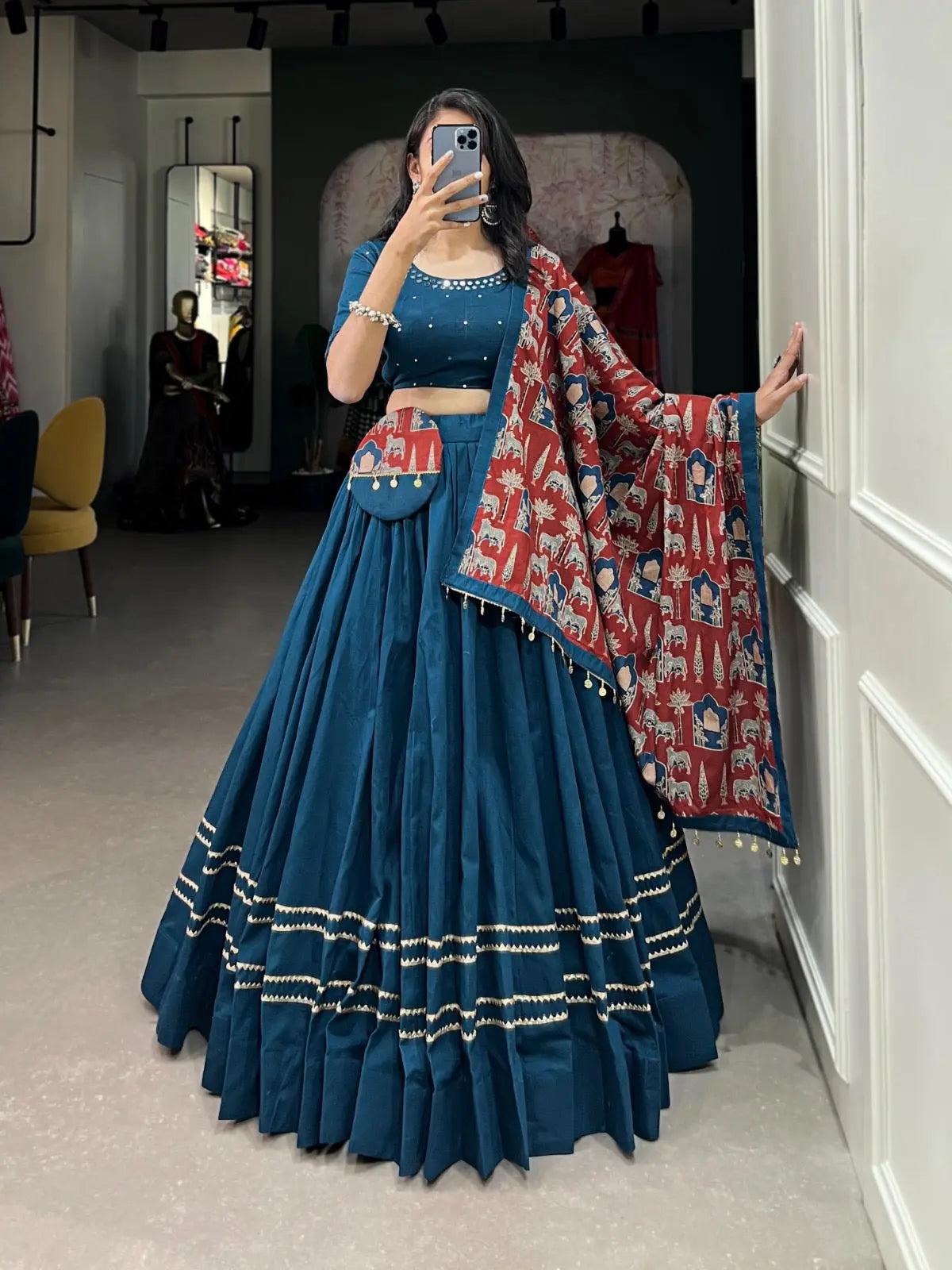 Pure Cotton Gamthi Kodi Work Navratri Special Chaniya Choli - Premium  from Ethenika.com - Just INR 4590! Shop now at Ethenika.com