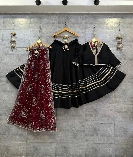 Rayon Contrast Golden Jeckard Stripe work Navratri Special Chaniya Choli - Premium  from Ethenika.com - Just INR 4990! Shop now at Ethenika.com