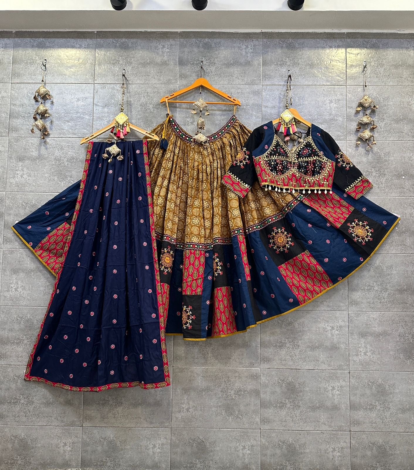 Pure Ikkat Cotton Gamthi Work Navratri Special Chaniya Choli - Premium from Ethenika.com - Just INR 6590! Shop now at Ethenika.com