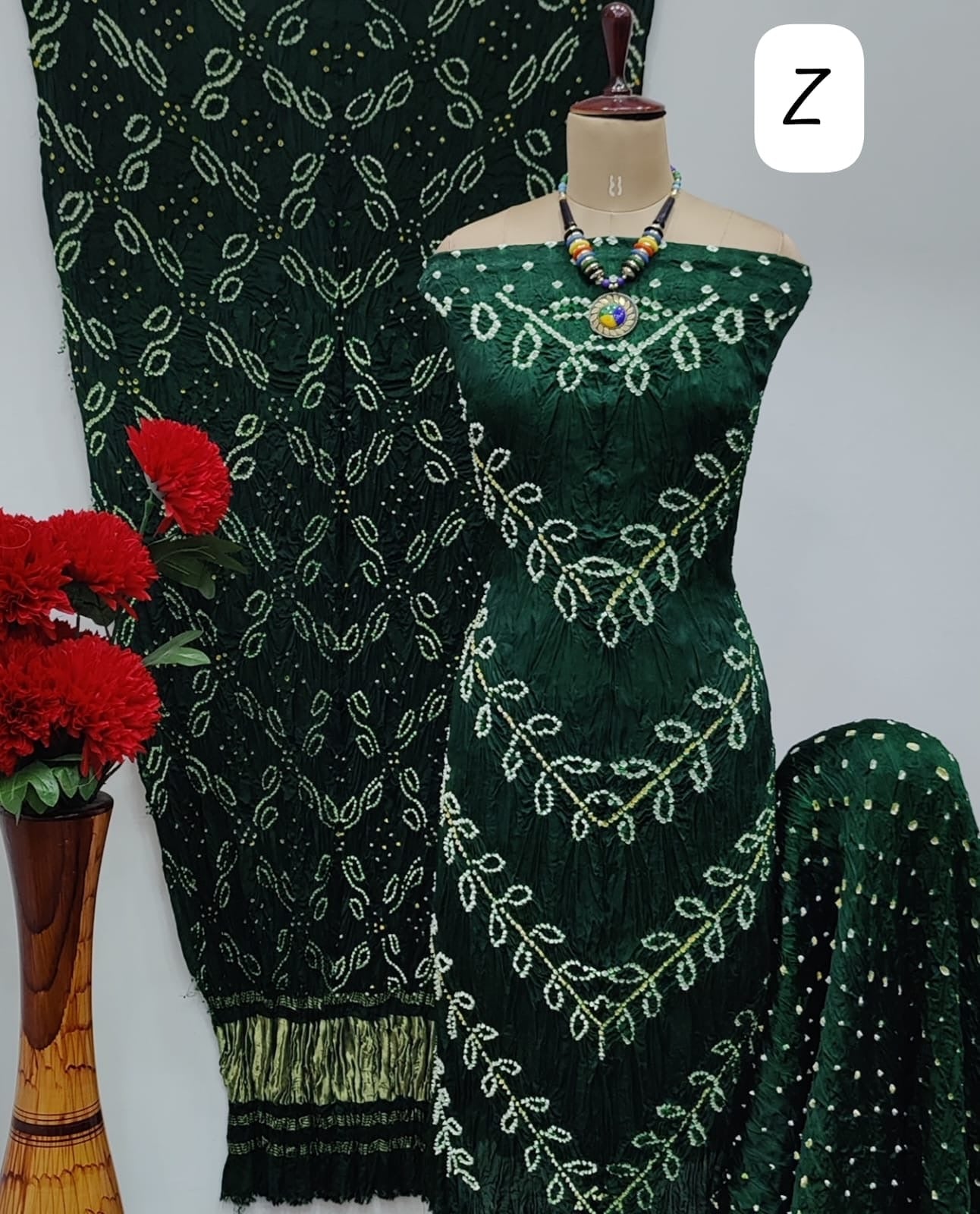 Modal Ghazi Silk Kutchi Bandhani Dress Material (Unstitched) - Premium from Ethenika.com - Just INR 5990! Shop now at Ethenika.com