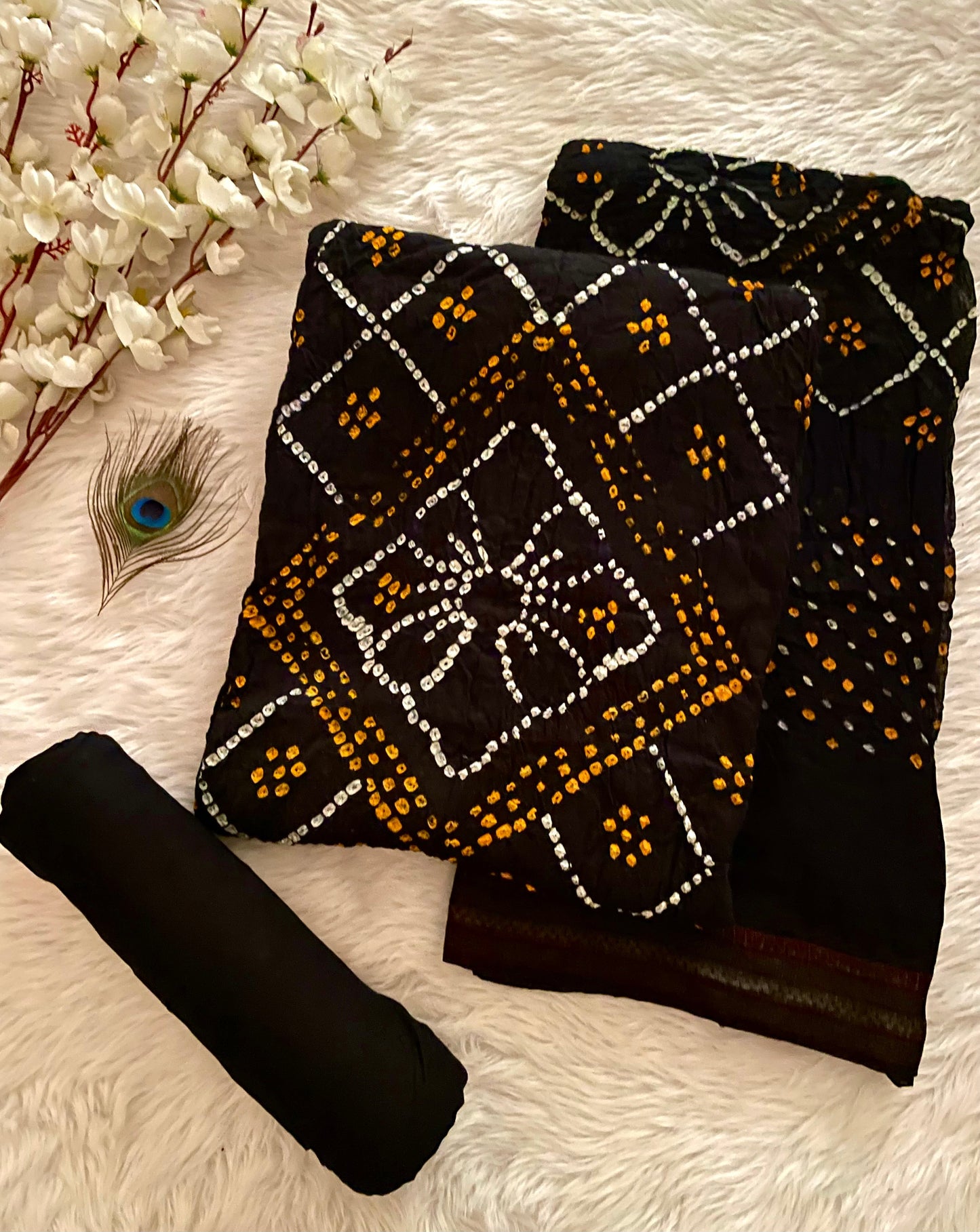 Cotton Satin Multicolor Gulti Original Kutch Bandhani Dress Material (Unstitched) - Premium from Ethenika.com - Just INR 1890! Shop now at Ethenika.com