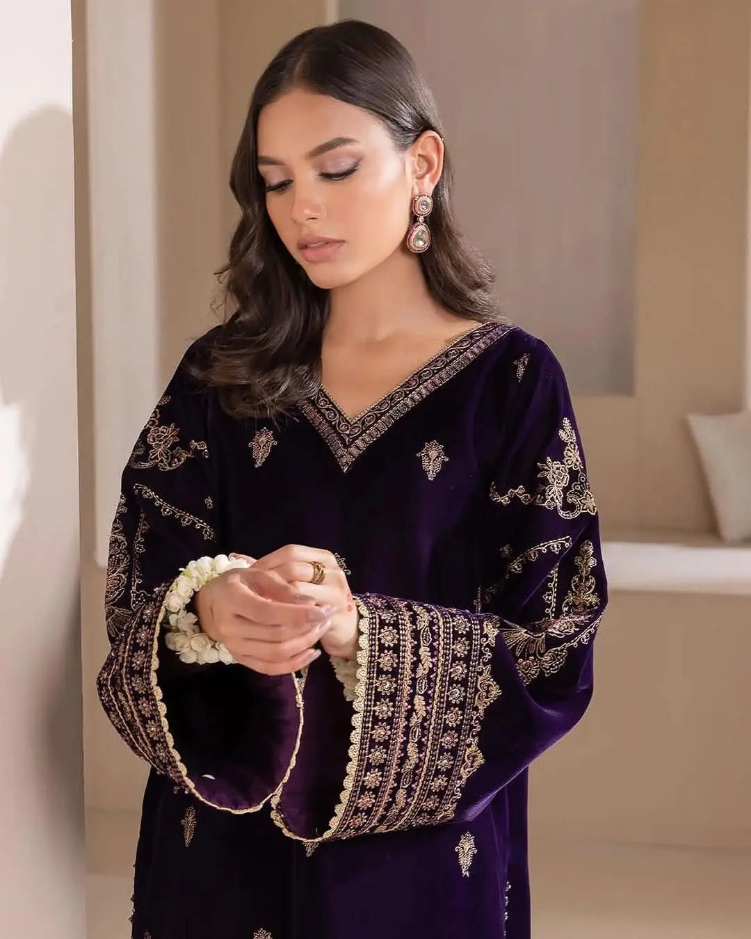 Sequence Embroidery work Winter Wear Velvet Suit - Premium  from Ethenika.com  - Just INR 3990! Shop now at Ethenika.com