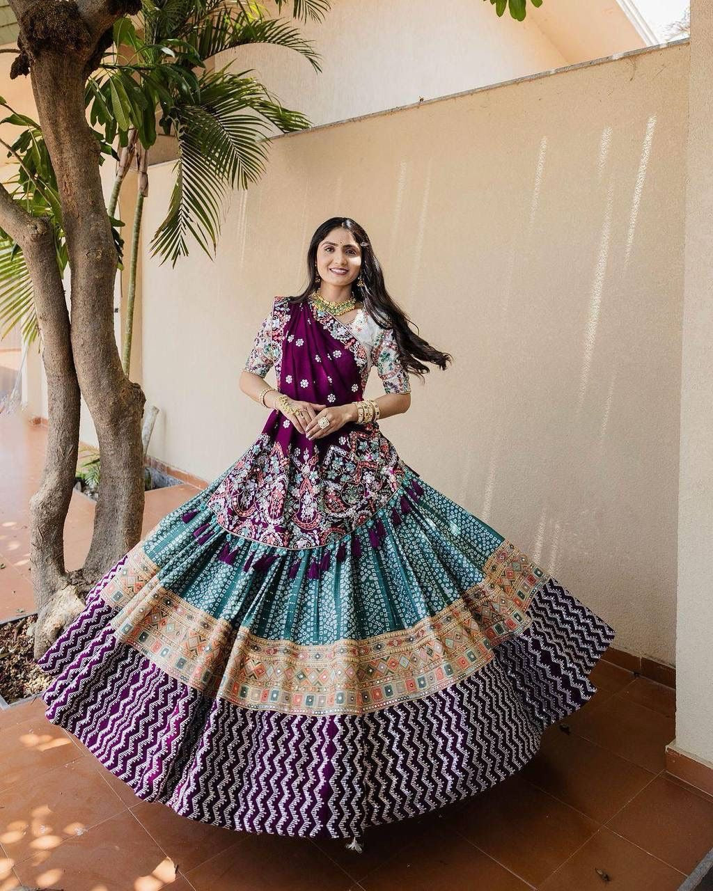 Muslin Cotton Digital Print Work Chaniya Choli Dress (Stitched) - Premium from Ethenika.com - Just INR 3590! Shop now at Ethenika.com
