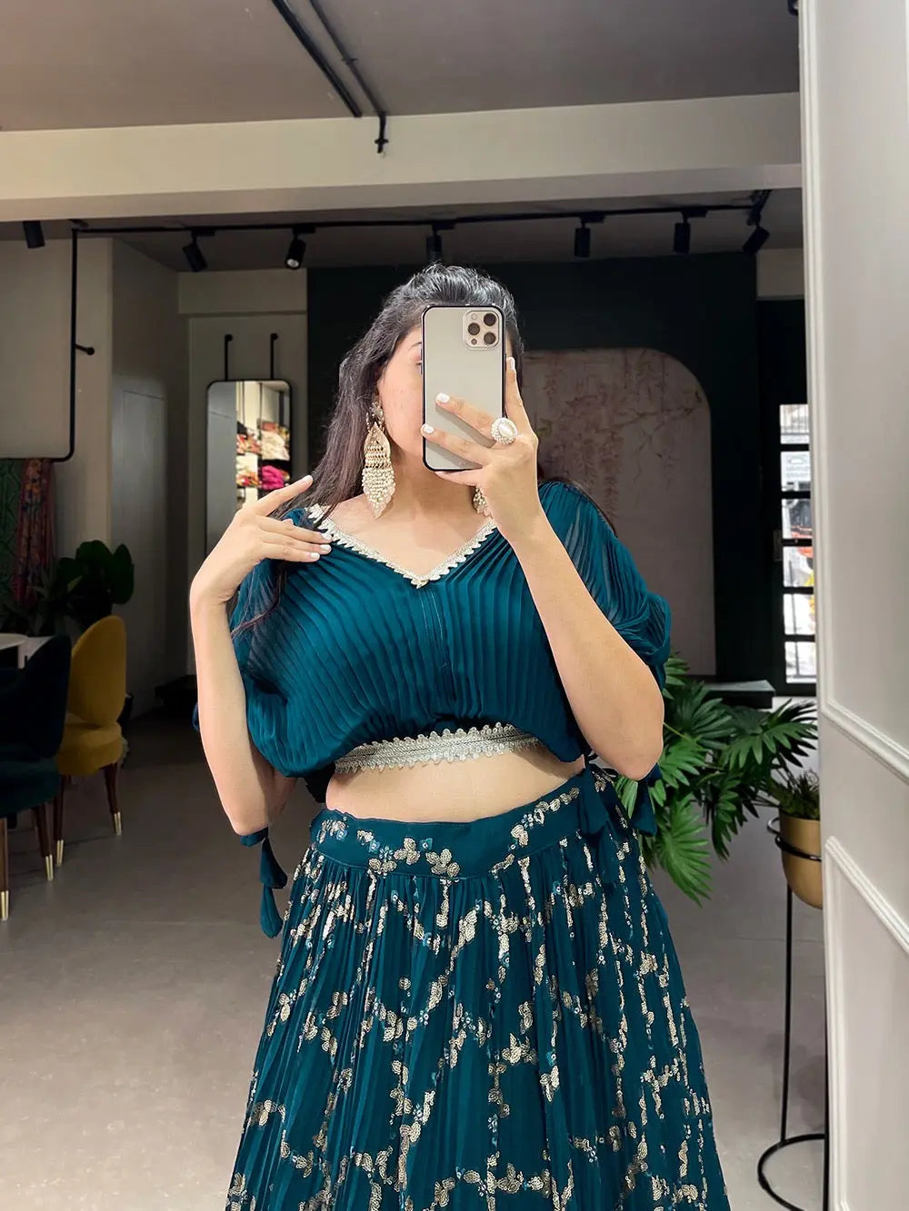 Faux Georgette Sequence Embroidery work Lehenga Choli - Premium from Ethenika.com - Just INR 3490! Shop now at Ethenika.com