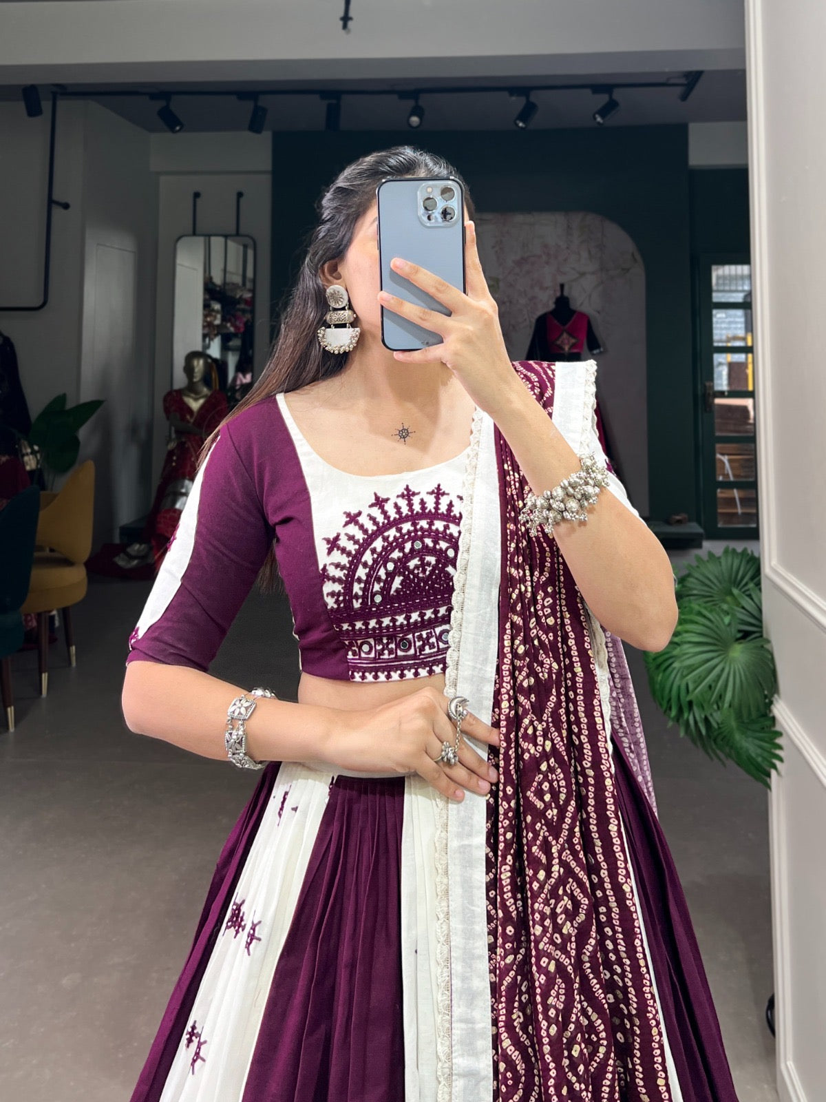 Pure Cotton Mirror Gamthi work Navratri special Chaniya Choli - Premium from Ethenika.com - Just INR 4990! Shop now at Ethenika.com