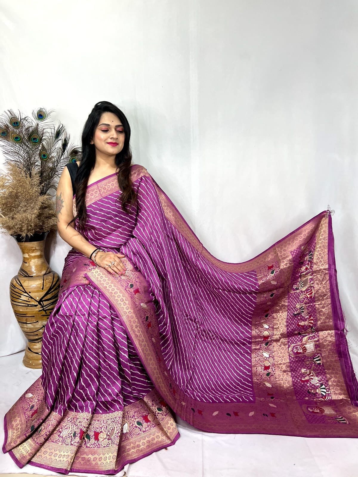 Dola Silk Leheriya Print Saree - Premium from Ethenika.com - Just INR 5990! Shop now at Ethenika.com