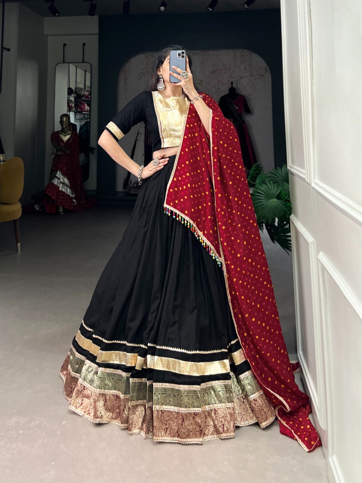 Rayon Jeckard Emboss work Navratri Special Chaniya Choli - Premium from Ethenika.com - Just INR 4990! Shop now at Ethenika.com