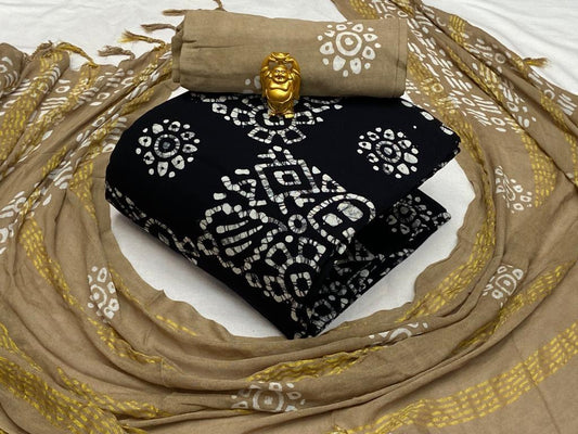 Cotton Authentic Hand Blocked Wax Batik Dress Material (Unstitched) - Premium  from Ethenika.com  - Just INR 1490! Shop now at Ethenika.com