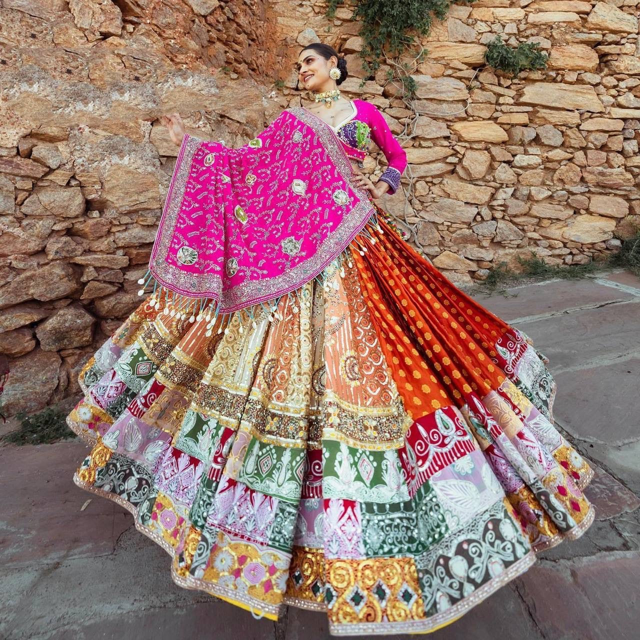 Muslin Digital Print with Kutch Tredition work Chaniya Choli - Premium from Ethenika.com - Just INR 3990! Shop now at Ethenika.com