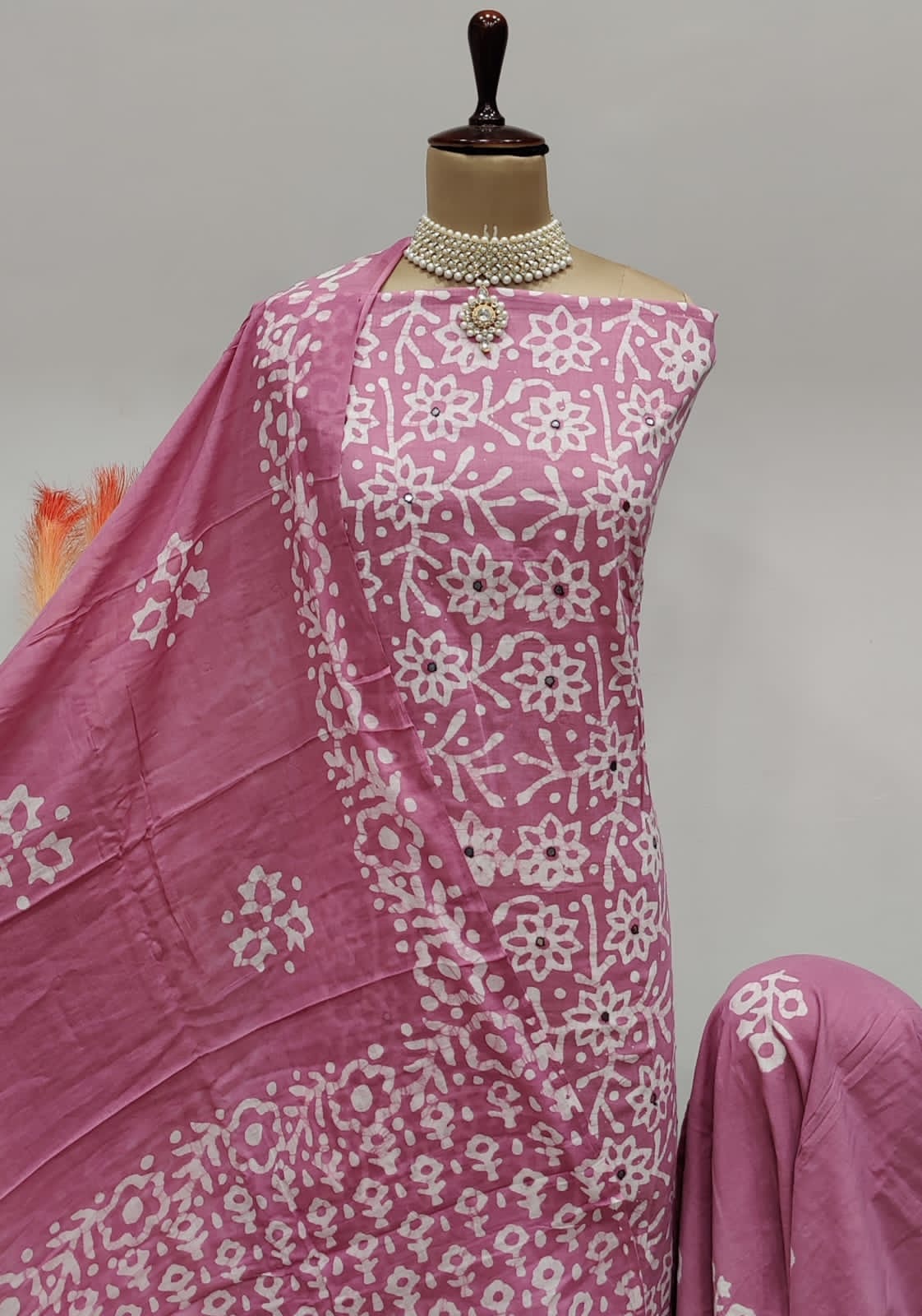 Cotton Original Hand Blocked Wax Batik Dress Material - Premium from Ethenika.com - Just INR 1490! Shop now at Ethenika.com