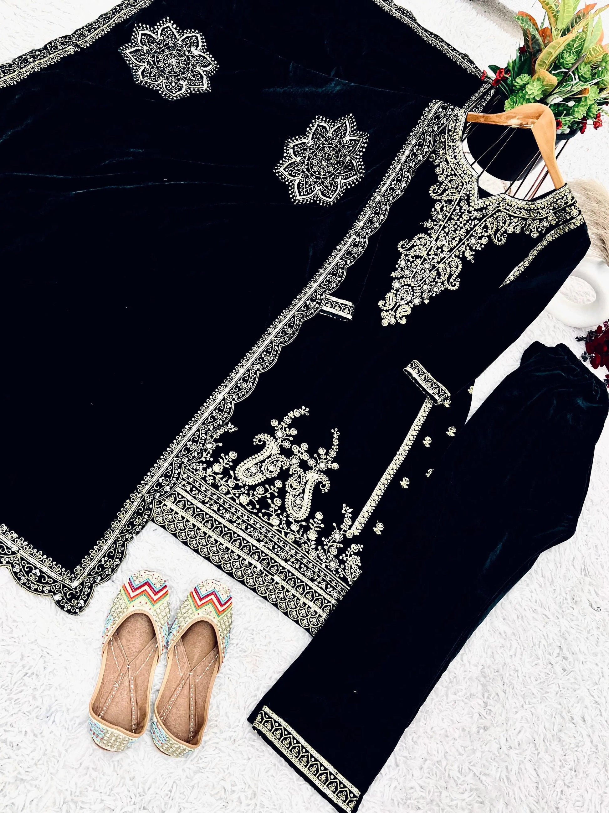 Ethenika Winter Ready to Wear Velvet Suit - Premium  from Ethenika.com  - Just INR 3590! Shop now at Ethenika.com
