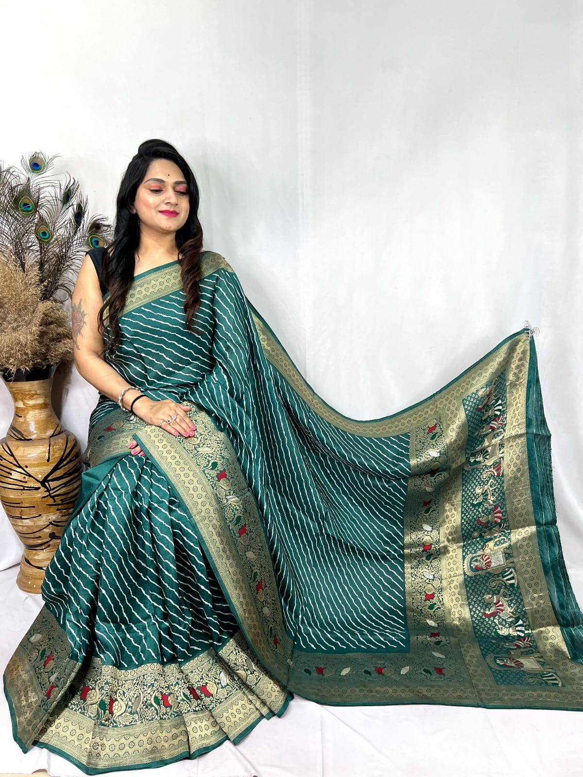 Dola Silk Leheriya Print Saree - Premium from Ethenika.com - Just INR 5990! Shop now at Ethenika.com