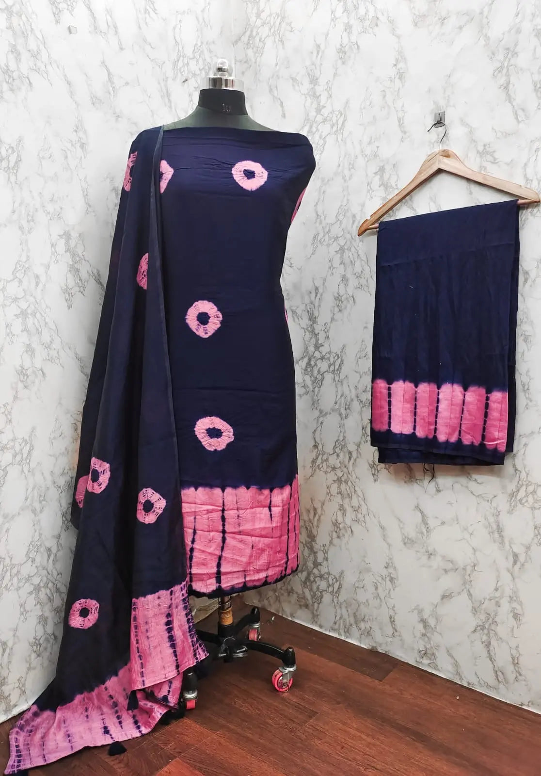Cotton Shibori Bandhani Work Bandhani Dress Material (Unstitched) - Premium  from Ethenika.com - Just INR 1390! Shop now at Ethenika.com