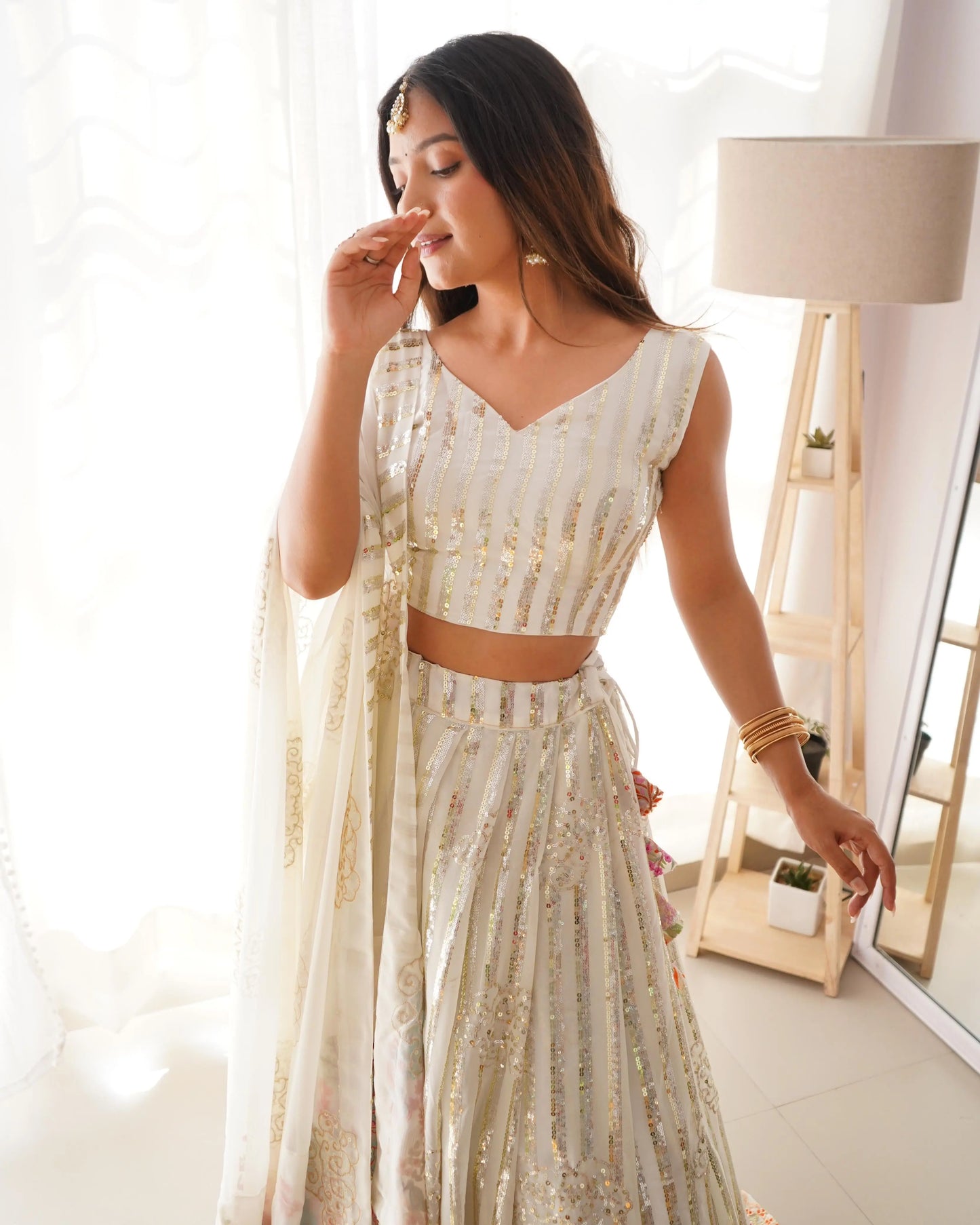 Faux Georgette Sequence Embroidery work Lehenga Choli - Premium from Ethenika.com - Just INR 4990! Shop now at Ethenika.com